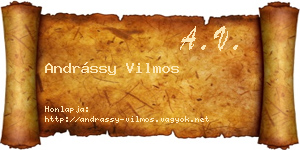 Andrássy Vilmos névjegykártya