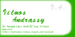 vilmos andrassy business card